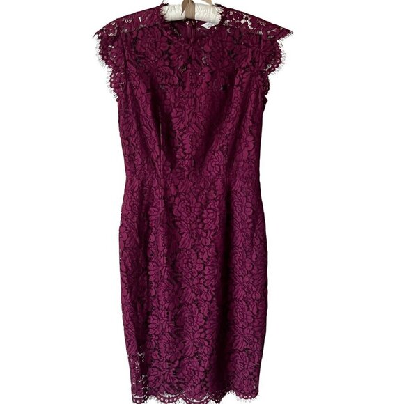 RACHEL ZOE Maroon Lace Formal Suzette Dress, Size 6 - Picture 4 of 12